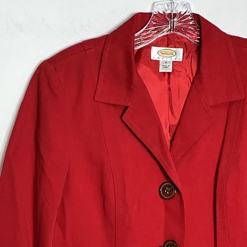Talbots Petites Red Cotton‎ Linen Blend Blazer Jacket Size 6 - Picture 3 of 8